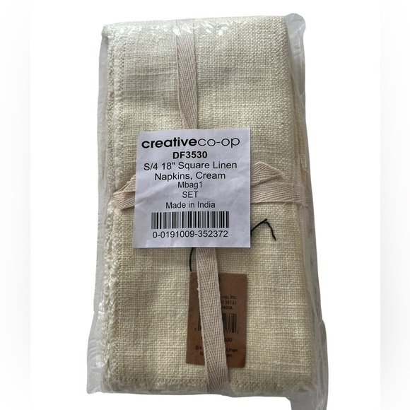 Creative CoOp Dining Nwt Creative Coop Linen Blend Napkins Fringe